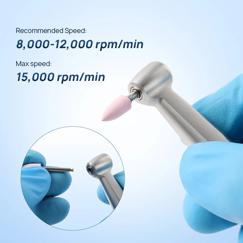 AZDENT pemoles silikon gigi, 12 buah/set kepala Gerinda gigi 2.35mm RA Finisher untuk Handpiece kecepatan rendah