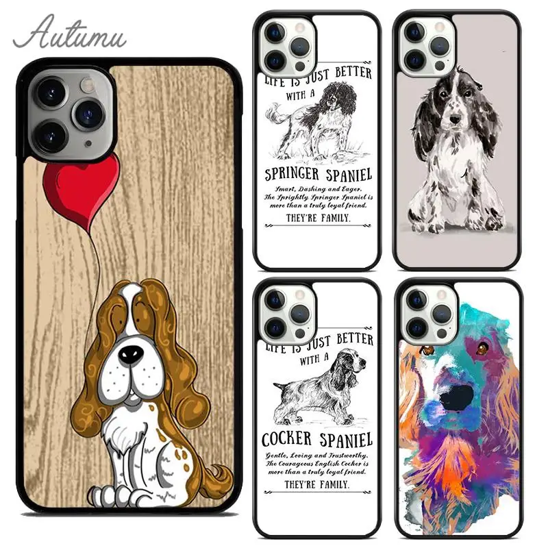 Cocker Spaniel Hund Handyhülle für iPhone 17, Air 15, 16, 11, 12, 13, 14 Pro Max Plus Cover coque Fundas Shell