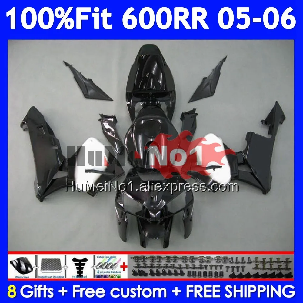 Injection For HONDA CBR 600RR 600F5 600CC CBR600RR 41No.12 CBR600F5 Black west CBR 600 CBR600 CC RR F5 2005 2006 05 06 Fairing