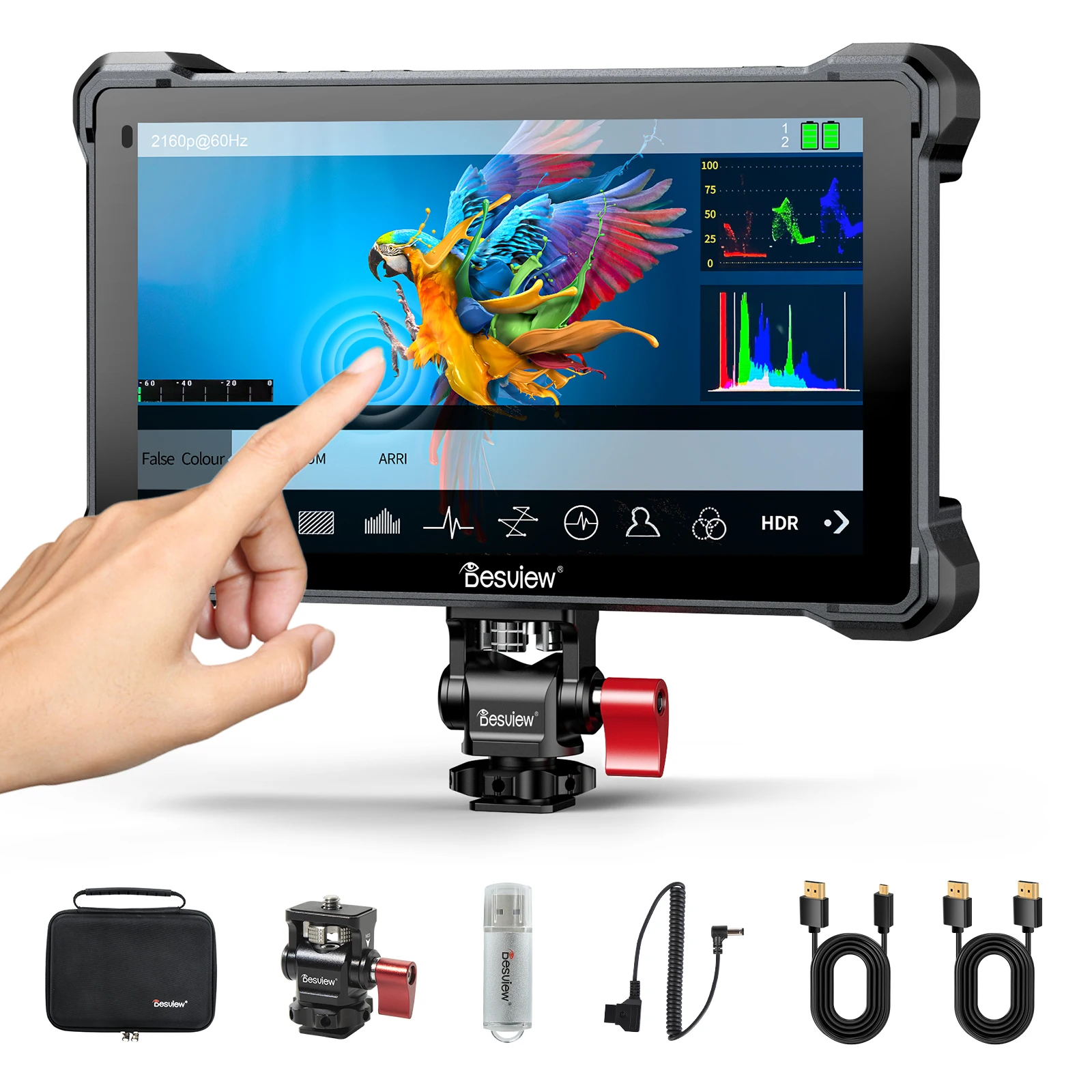 Desview A7 Camera Field Monitor 7 inch Touch Screen 2800nit 1920 * 1080 Full High Brightness 4K HDMI with 3D Lut for DSLR Camera