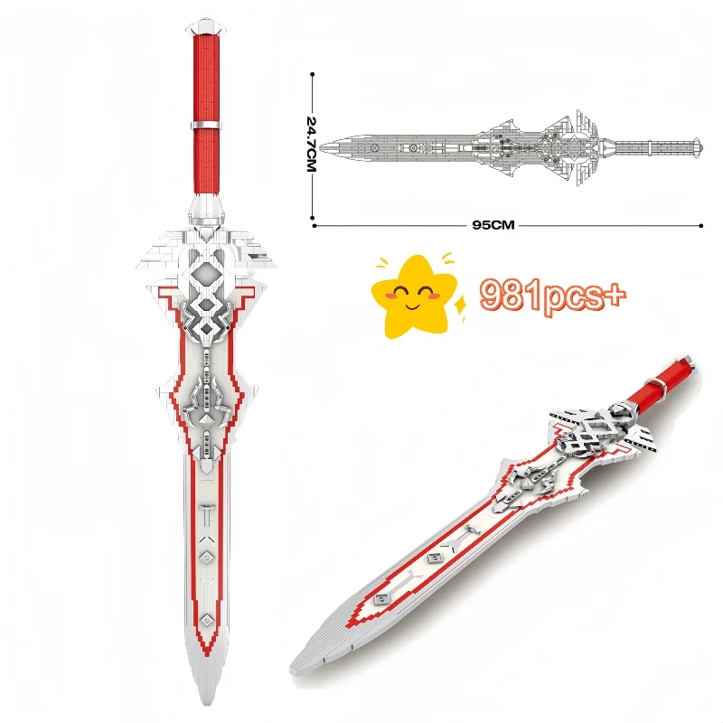 

2025 NEW Creative Konoe Sword Building Blocks Sword Game Weapon Model Bricks DIY Toys For Kids Holiday Birthday Gifts 981+PCS