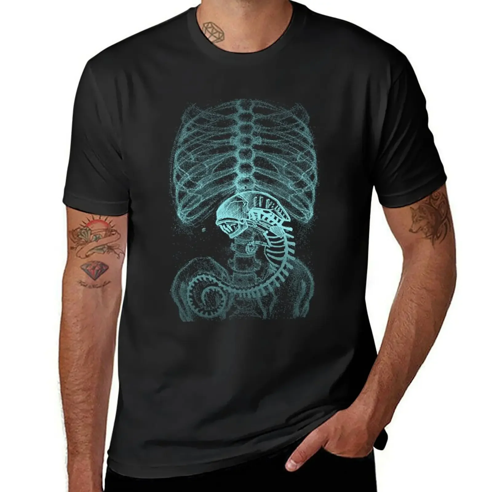 Alien Radiography, X-Ray T-Shirt korean fashion shirts graphic tee sports fans street wear men clothing