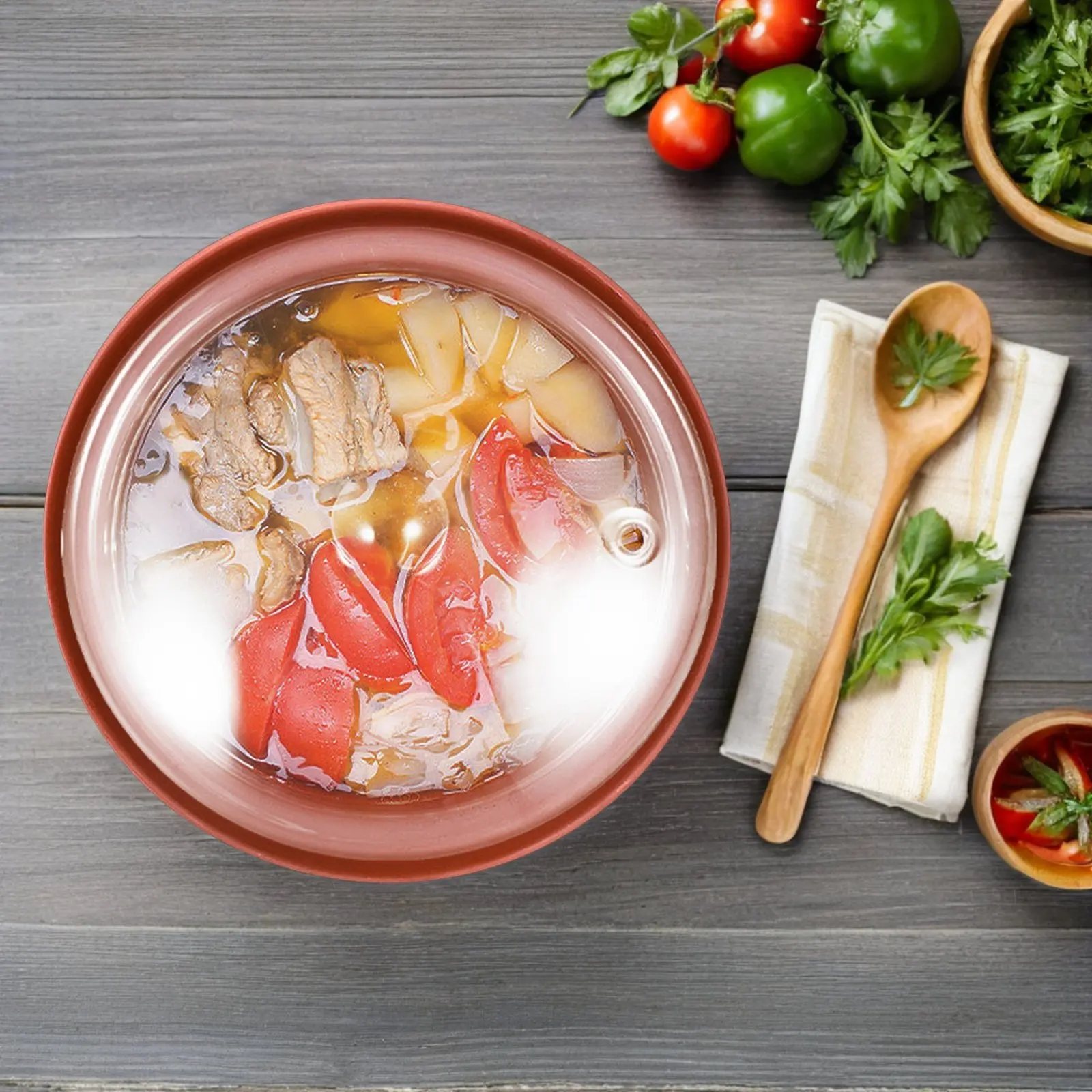 5 Inch Glass Simmer Pot Lid Transparent Heat Resistant Clear Cooking Pot Cover for 1.5L 5L 9L Stockpots Stew Pots Ramen Pots