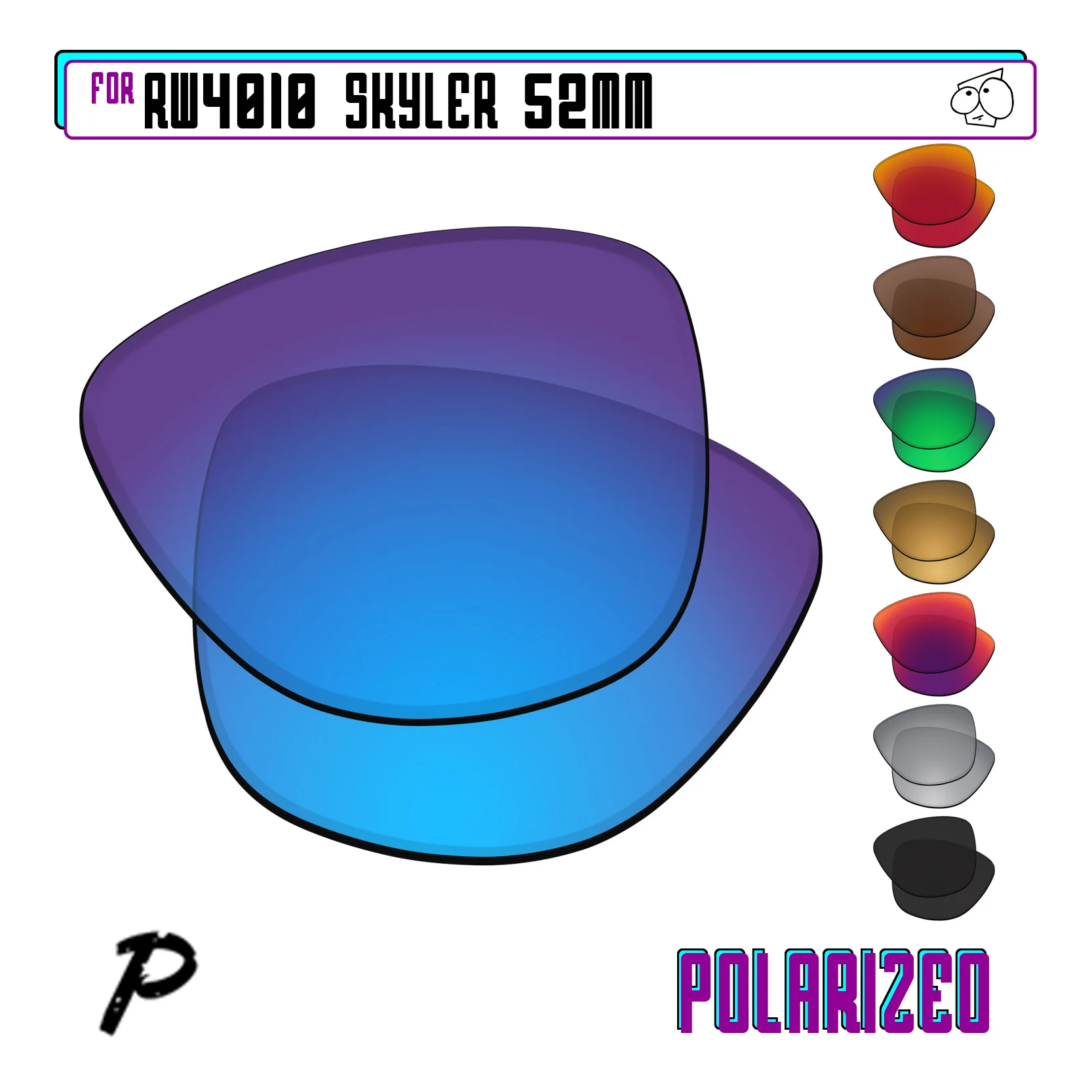 

Сменные поляризационные линзы EZReplace, совместимые с солнцезащитными очками Ray-Ban RW4010 52 мм RW4010-52 — несколько вариантов