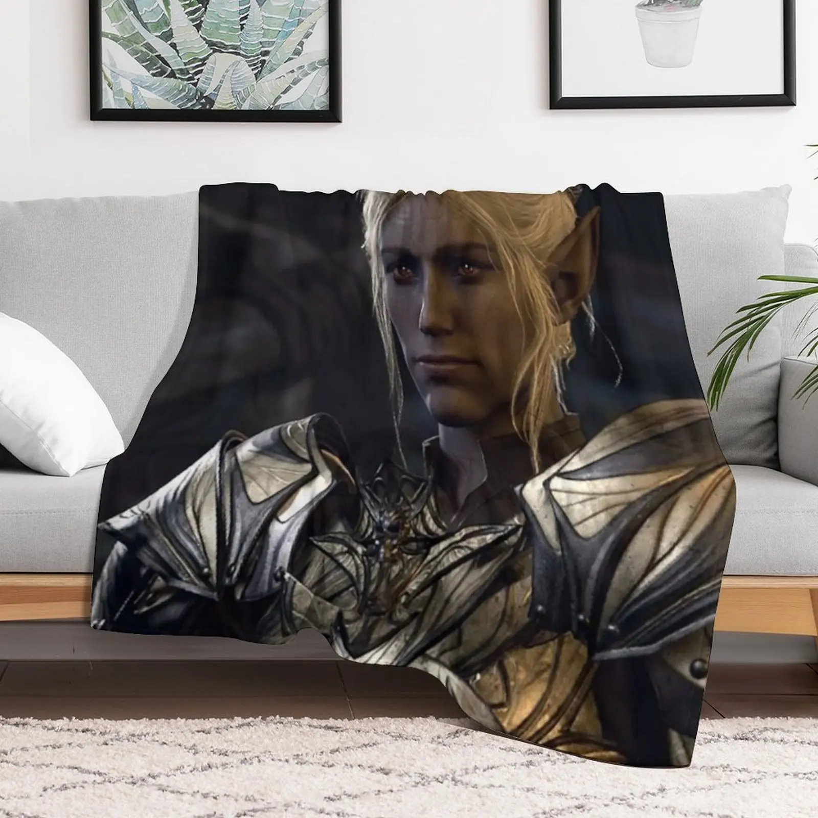 Minthara the Drow Elf Oathbreaker Paladin Adventurer first meeting Throw Blanket Warm Camping Blankets