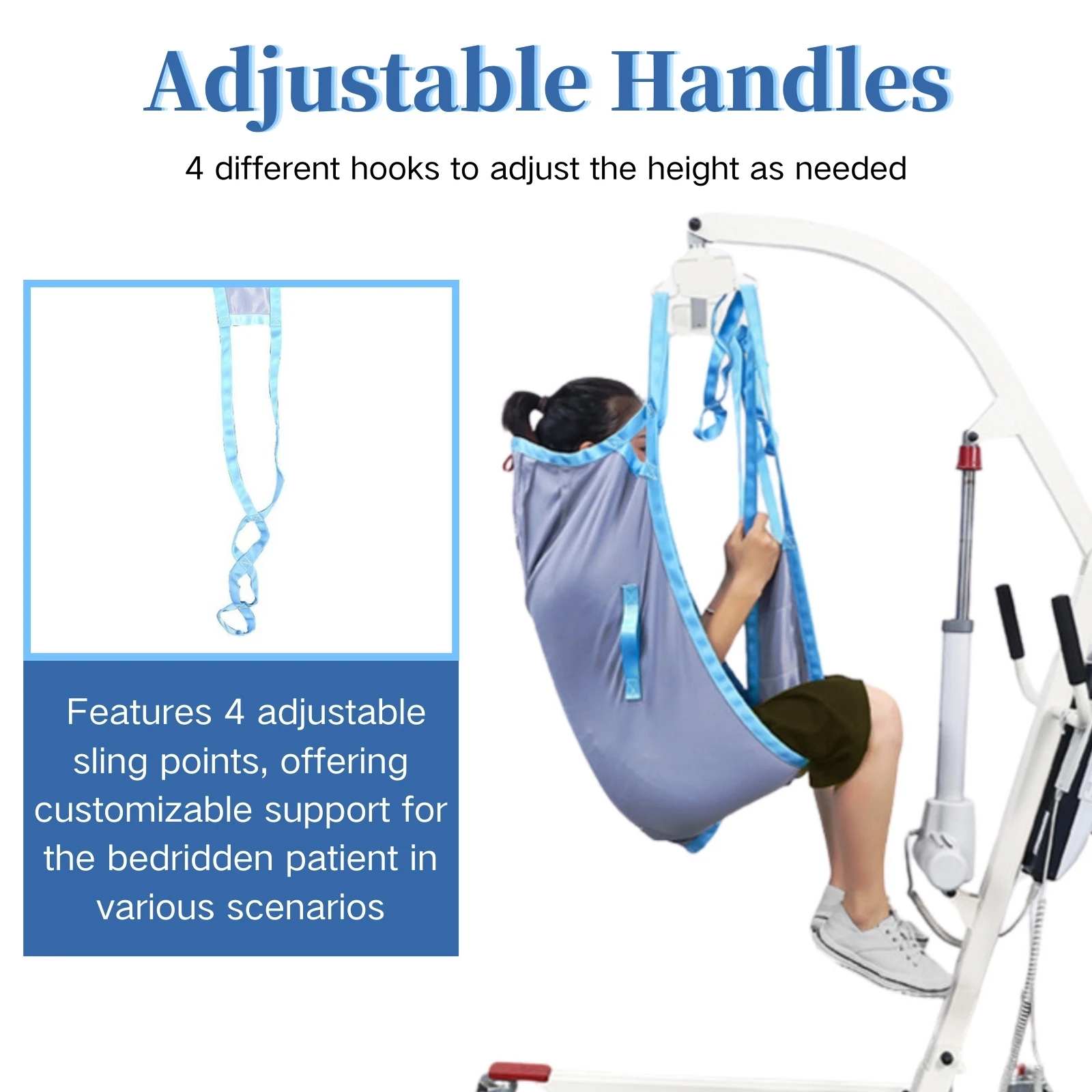 Patient Lift Sling, Aid Straps Sling for Transfer Medical Device for Elderly, Bariatric, Nursing, Caregiver, Bedridden, Disabled