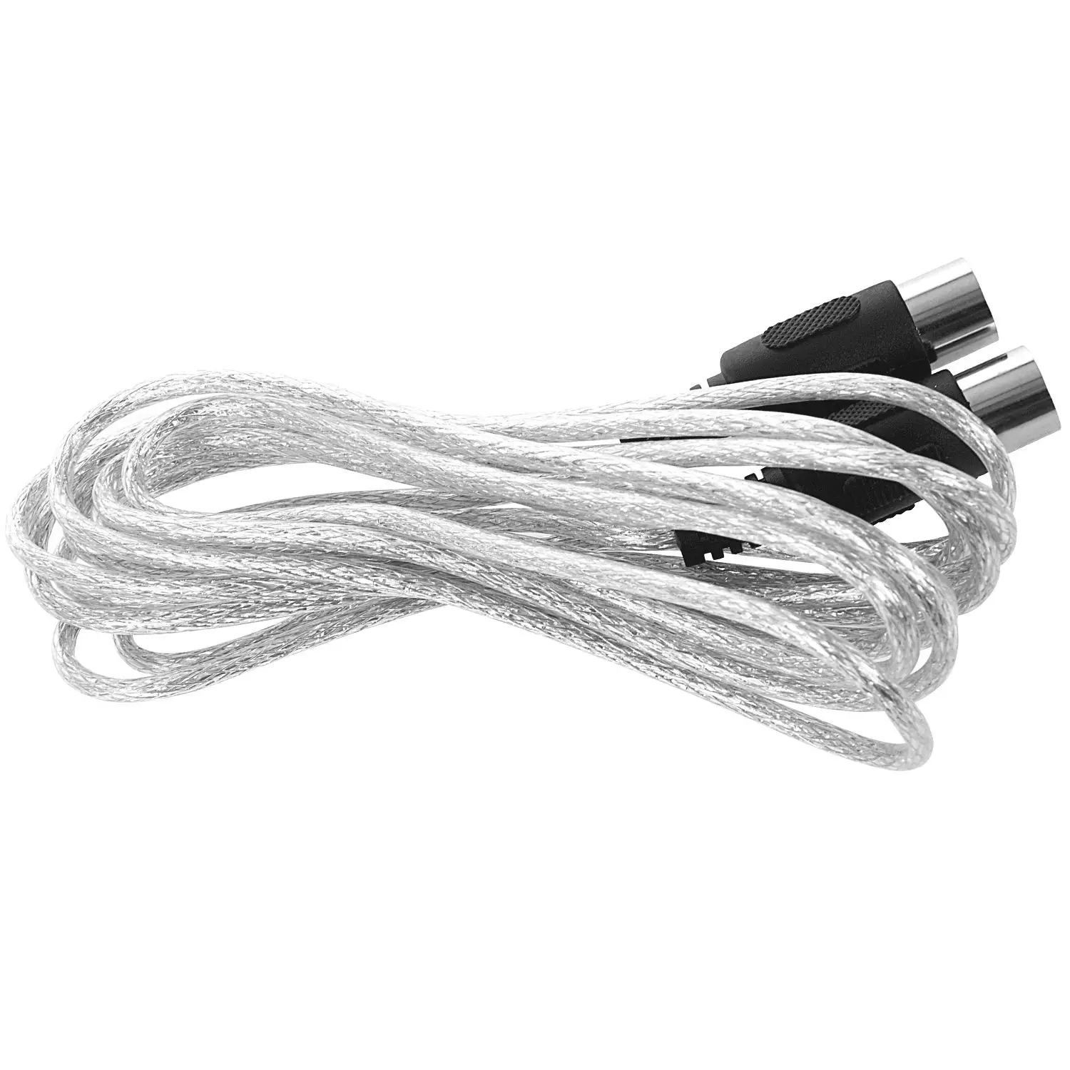 ABUONewest 3 meter 10ft MIDI Extension Cable 5 Pin Plug Male To Male Connector Silver