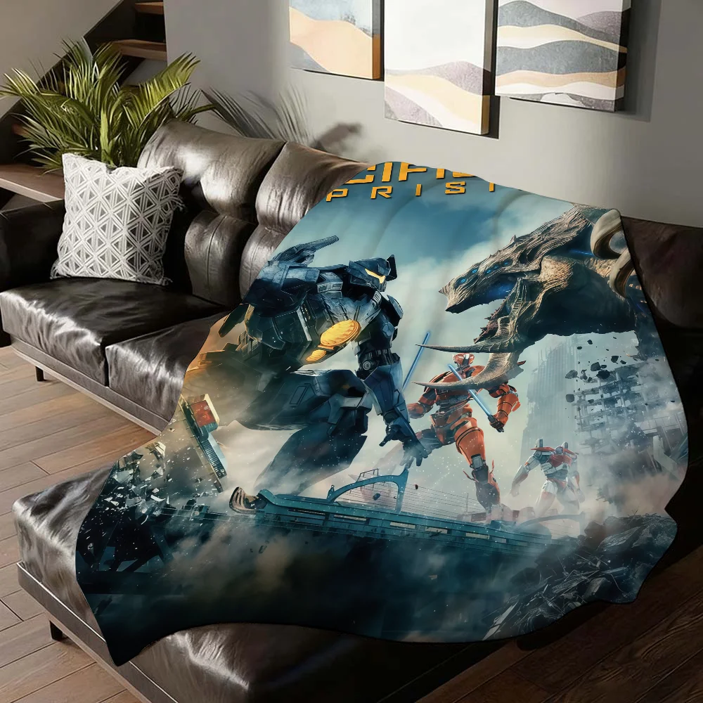 Science fiction film P-pacific R-rim Blanket For Sofa Office Bed Plane Travel Sleep Read Relax Camping Soft And Warm