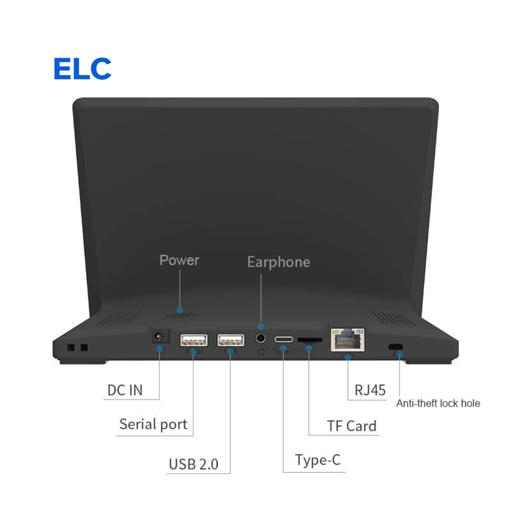 WL8027T 10.1 Tablet de mesa de mesa Rk3128 Touch Pc 10.1 L Tipo Pos Tablet