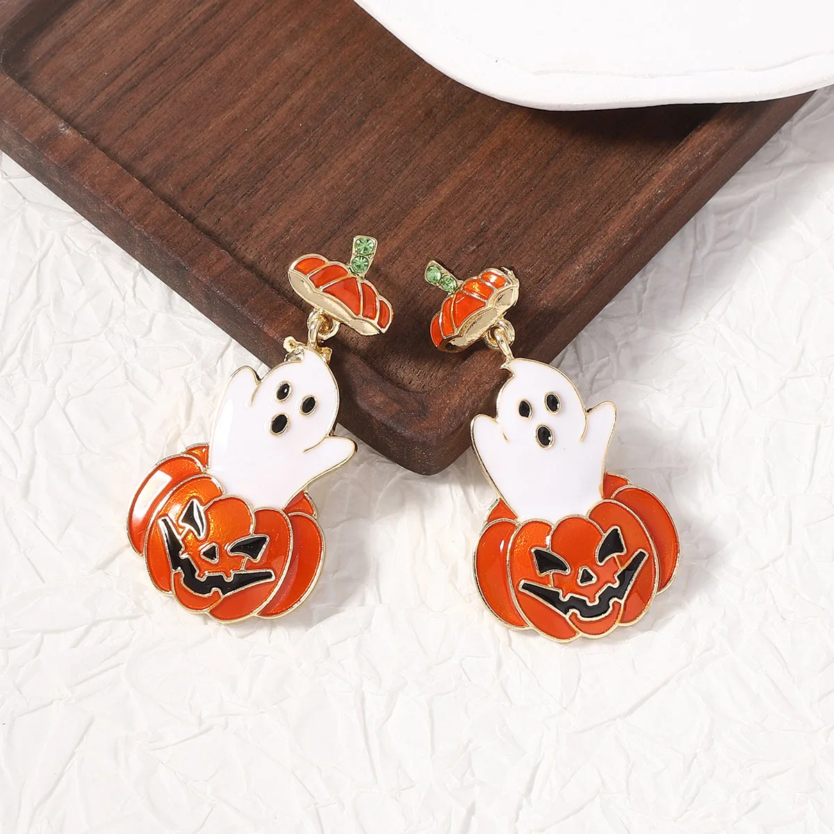 

Halloween New Dripping Cute Cartoon Ghost Pumpkin Earrings Fashion Commuter Personality Women's Accessories 2024