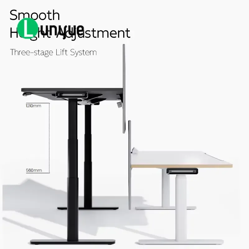 Height Adjustable Standing Desk Modern Ergonomic Sit Stand Office Desk Durable Simple Home Workstation for Staff Computer