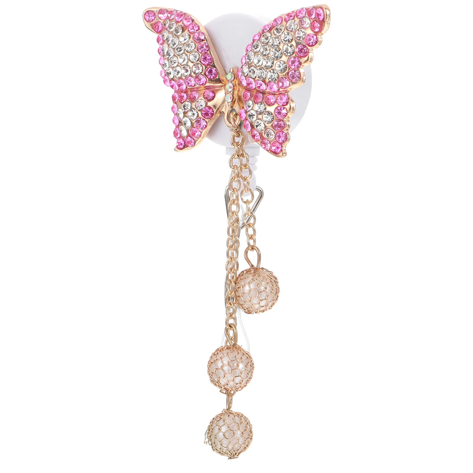 1Pcs Butterflies Badge Clip Compact Badge Holder for Nurses Office Id Cards Clip Telescopic Keychain Id Cards Holder
