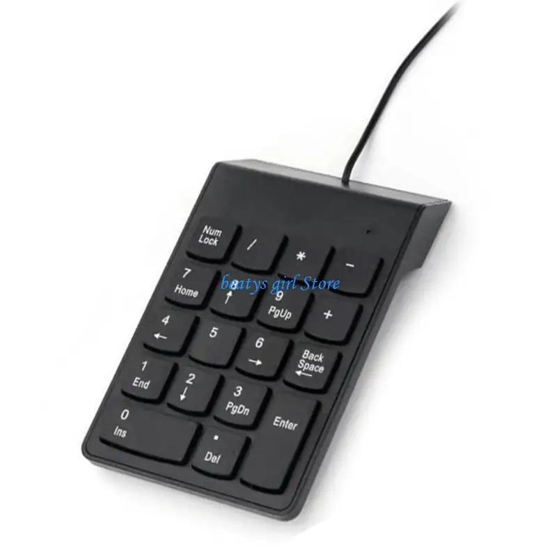 

C7AB Mini Numeric Keypad Ergonomic Keyboard 18Keys For Laptop, PC, Desktop, Notebook