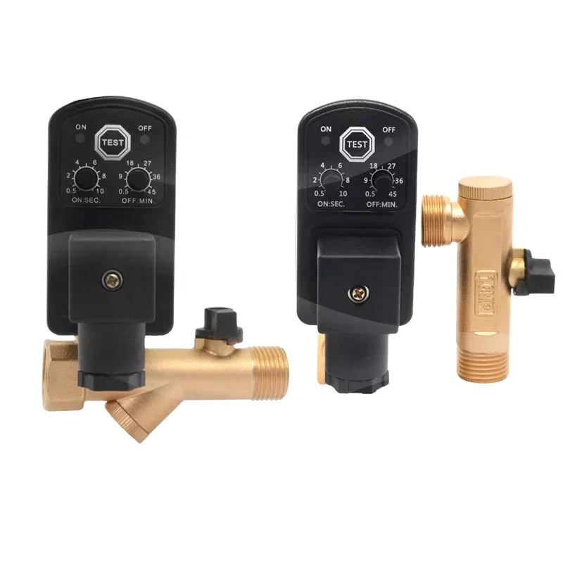 OPT Series 1/2'' electronic timer split automatic brass body water mechanical solenoid drain valve timer