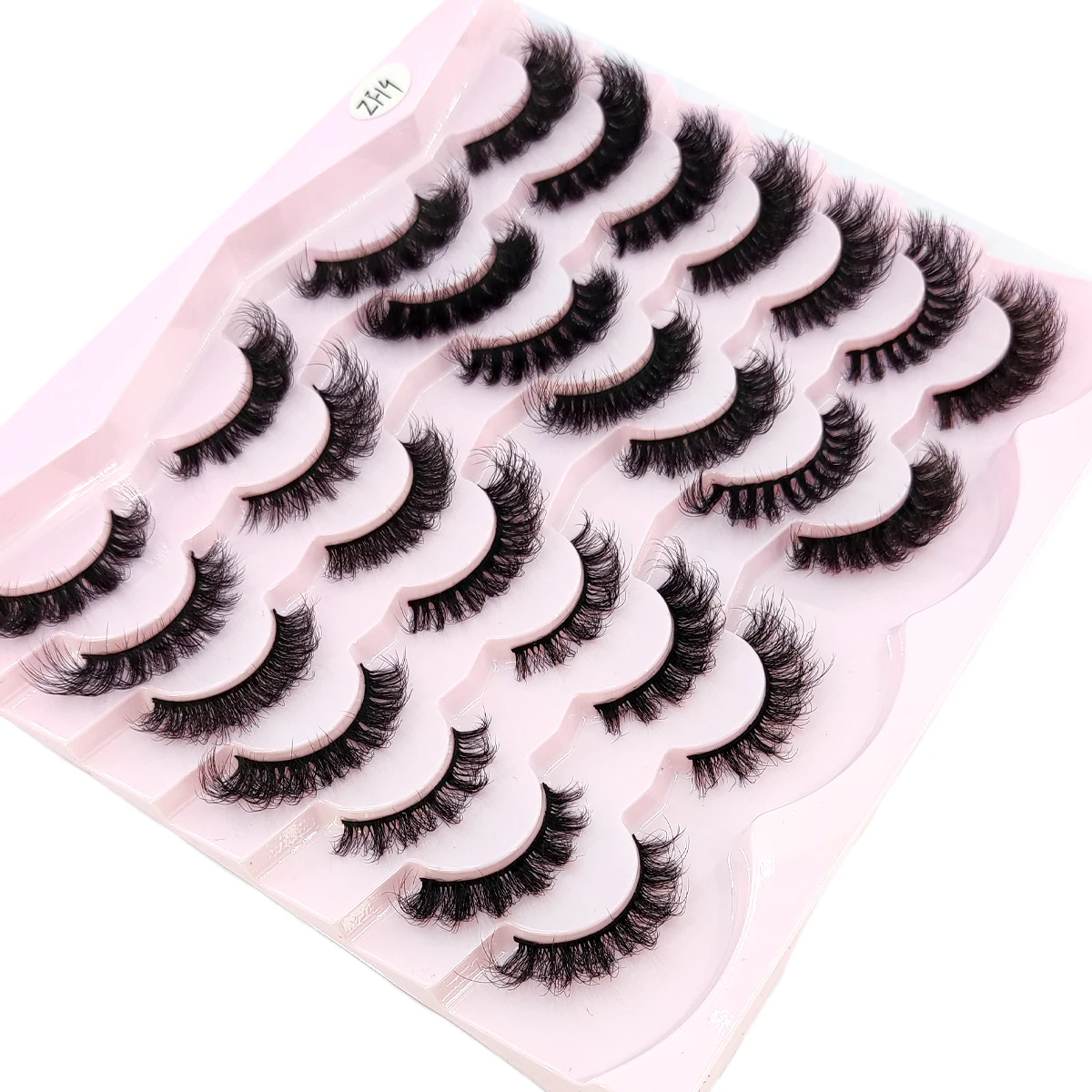 Novos 14 pares de cílios de vison artificial macios e fofos cílios postiços dramáticos e bagunçados cílios de vison cílios de olho de gato