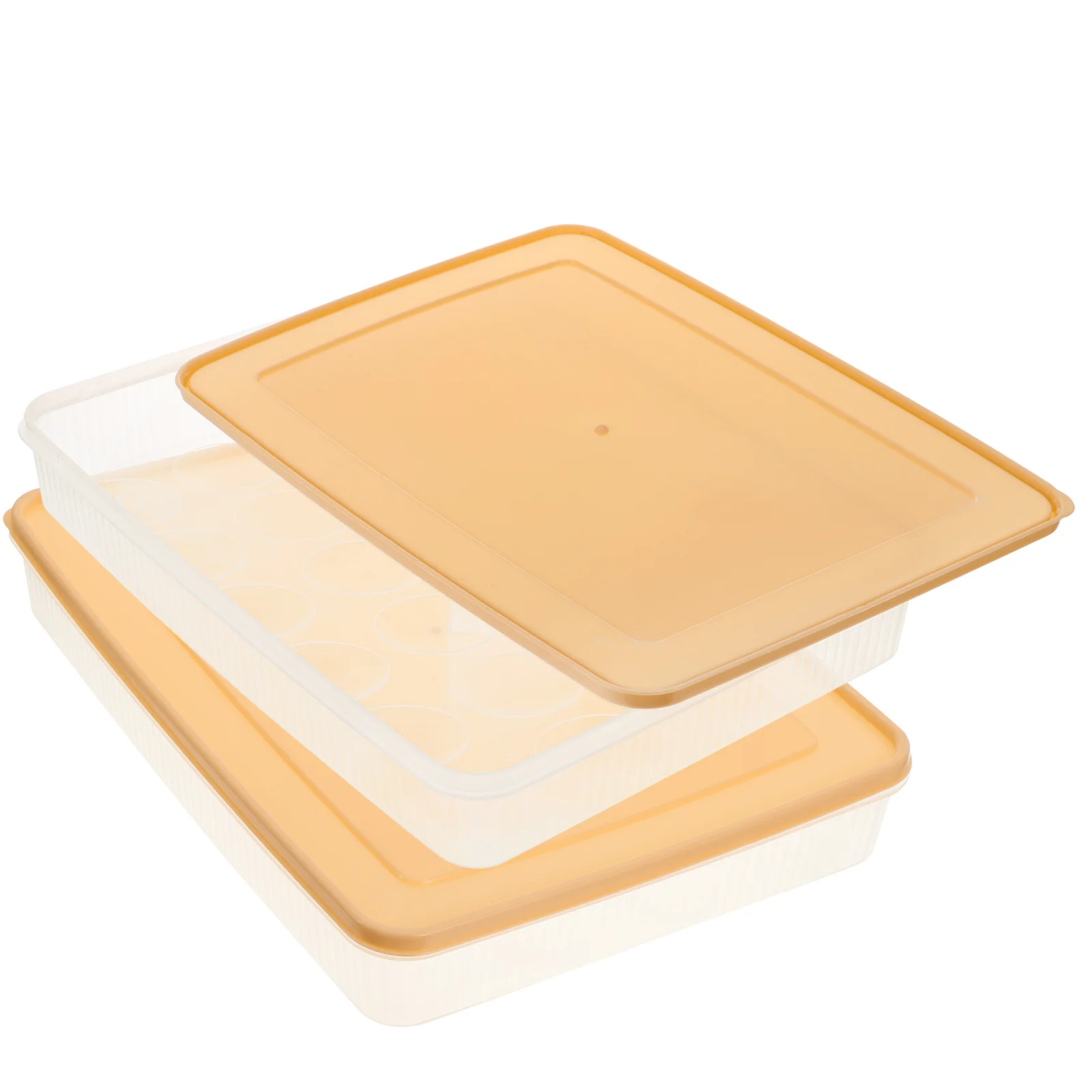 

2pcs Refrigerator Storage Box Egg Carrier Fridge Holder Tray Container Holders Plastic Large Capacity Dust Proof Stackable Type