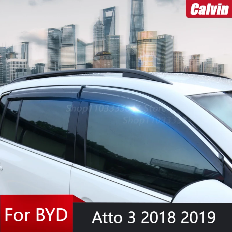 

4pcs car weather shield For BYD atto 3 2018 2019 rain window brow board car modification special decorative strip accesorios