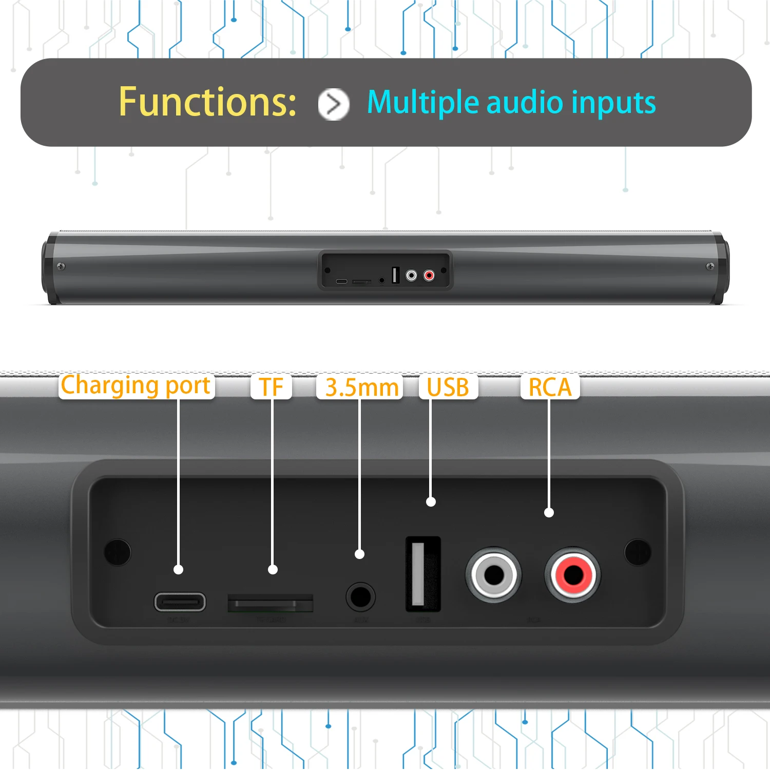 40W soundbar do telewizora bezprzewodowy głośnik Bluetooth kolumna bezprzewodowy Subwoofer kina domowego dźwięk przestrzenny 3D z radiem Fm do