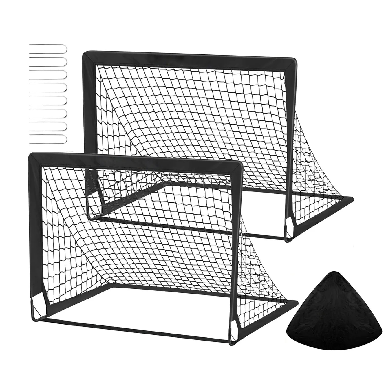 Portería de fútbol portátil para niños, tienda rectangular plegable para deportes al aire libre, Hockey sobre hielo, malla duradera