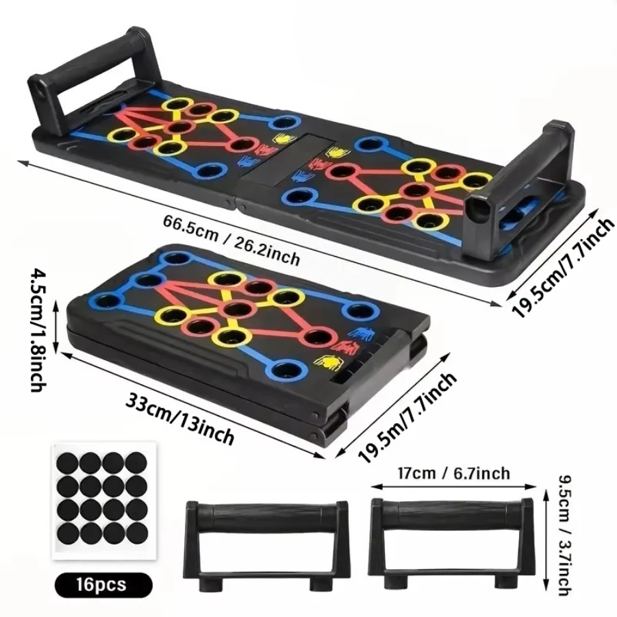 Tabla de flexiones multifuncional portátil, dispositivo de entrenamiento físico y muscular, juego de entrenamiento en casa, barra de realce plegable, resistencia