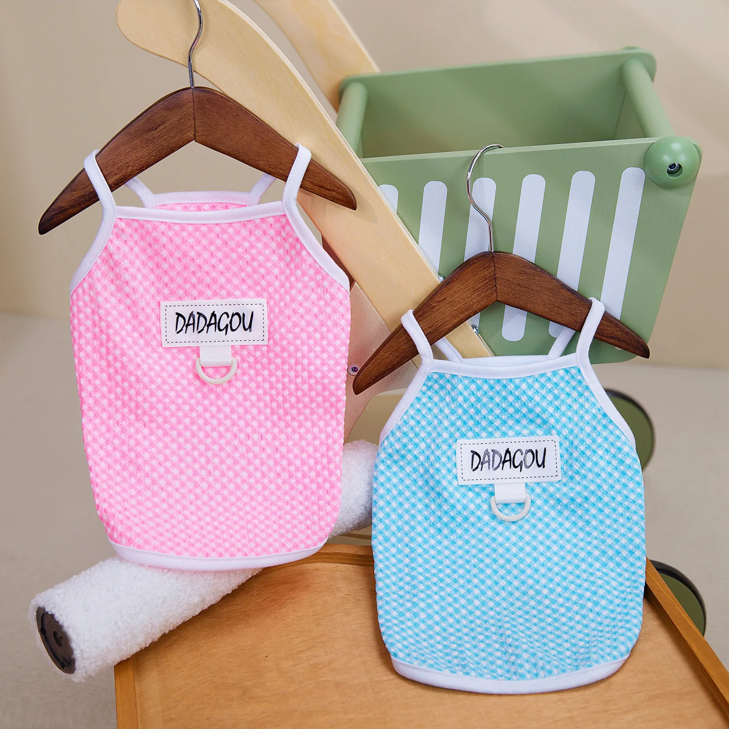 Dog Clothes Pet Apparel Spring Summer Bichon Poodle Vest T-shirt Blue Pink 2 Colors Camisole view 2