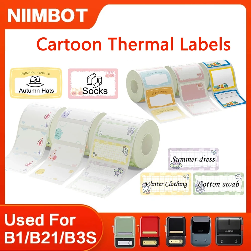 Niimbot Color Adhesive Label Paper Self-adhesive Round UV Sticker White Label For B1 B21 Niimbot Mini Portable Thermal Printer