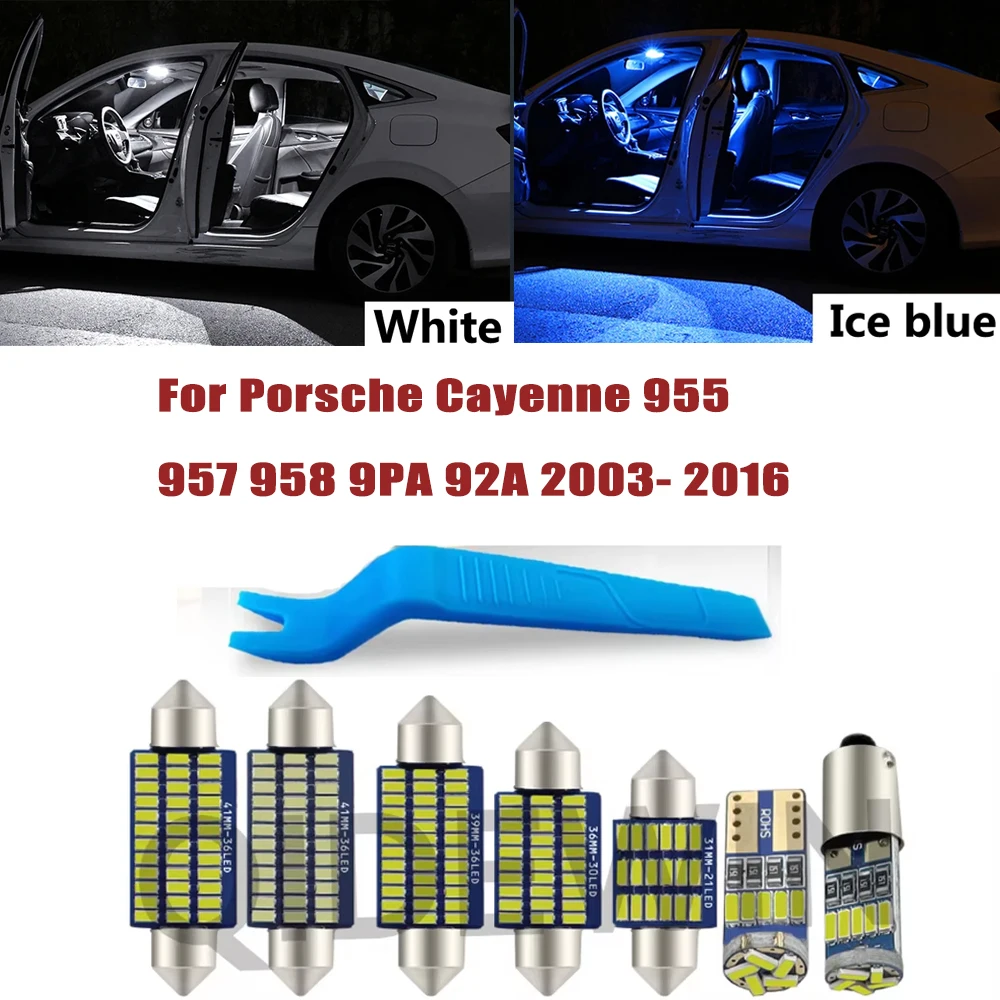 Vehicle LED Interior Bulb Dome Map Reading Door Light Kit For Porsche Cayenne 955 957 958 9PA 92A 2003- 2012 2013 2014 2015 2016