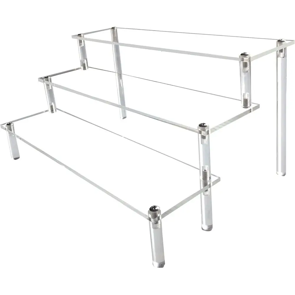 Suporte Expositor Transparente para Perfumes e Colônias, Prateleiras de Acrílico de 3 Níveis, Ideal para Cupcakes, Figuras Amiibo e Doces