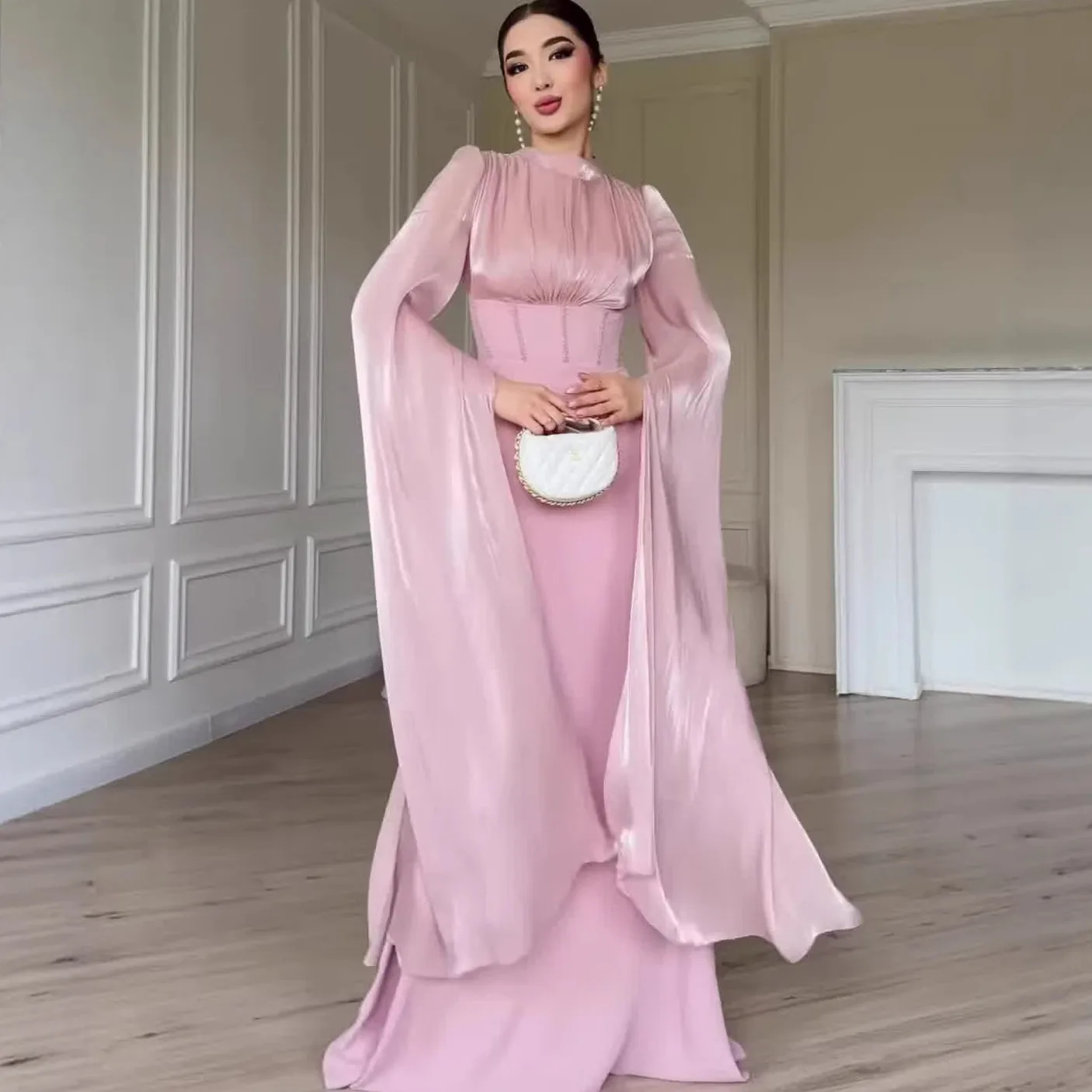Kleid für Frauen Eid Muslimische Partykleider Abaya mit Schnürung Vestidos Jalabiya Kaftan Islam Arabisches Langes Gewand Ramadan Marokko Dubai Abayas