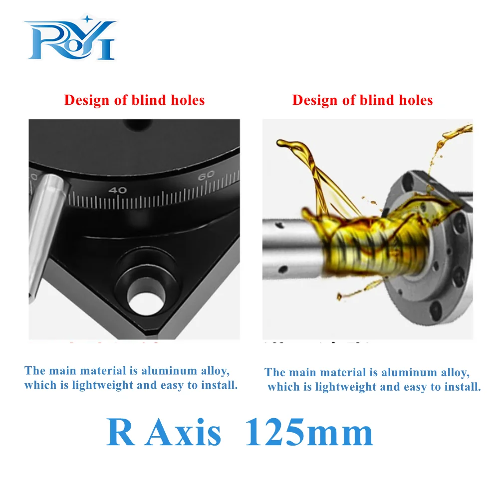 R Axis 125mm RSP125‑L RSP125‑R 360 Degree Rotation High Precision Manual Rotating Displacement Platform Sliding Table