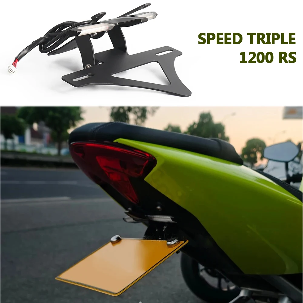 

For Speed Triple 1200RS 1200 RS 2021 2022 2023 2024 Motorcycle Tail Tidy Kit License Plate Bracket Holder Fender Eliminator