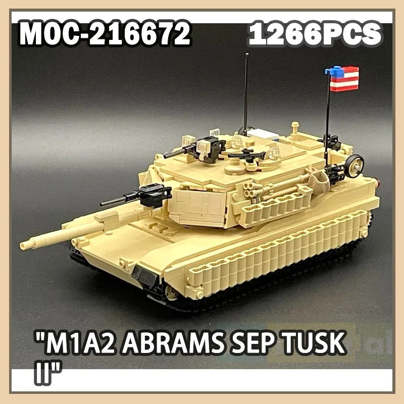 MOC-216672 M1A2 Tank Military War Luxury Tank Building Block Model Brick Compatible Puzzle Bricks KIDS TOYS Adult Gifts 1266PCS