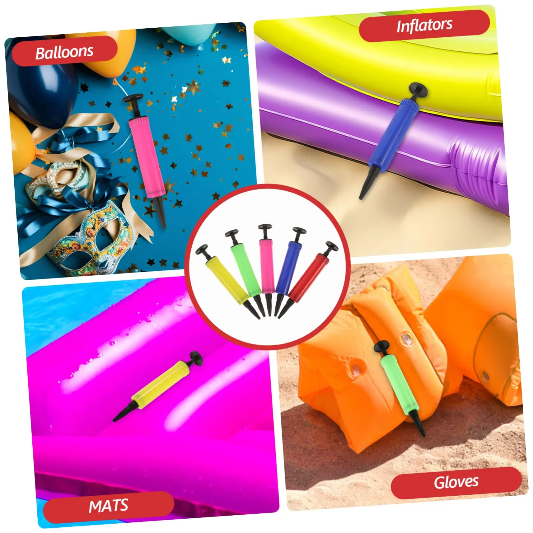 1/3/5PC Ballon Pumpe Ballon Kleber Dot Tragbare Hand Push Ballons Inflator Zubehör Hochzeit Geburtstag party Feier Werkzeuge – Detail 6