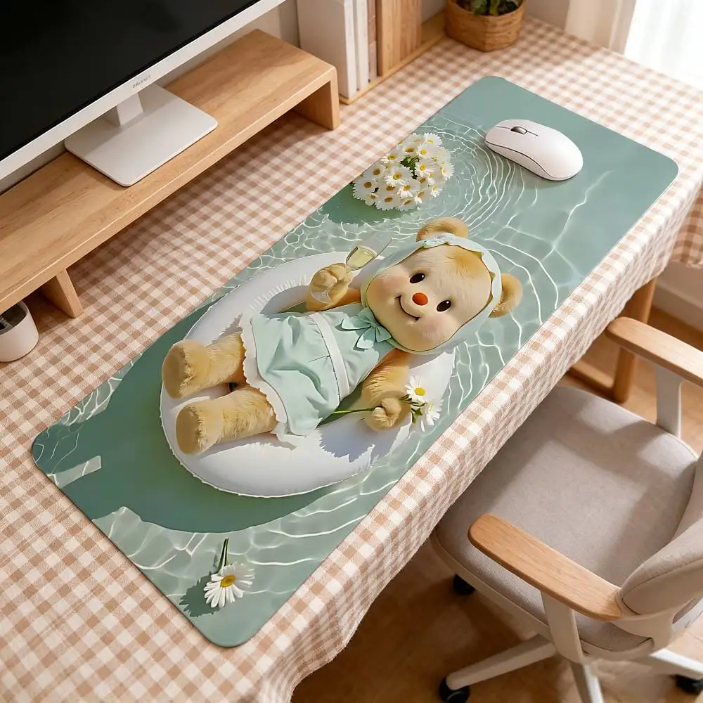 Kawaii B-butterbear Mouse Pad Computer Mat Deskpad Laptop Keyboard Mat Office Large Landscape Mousepad 2