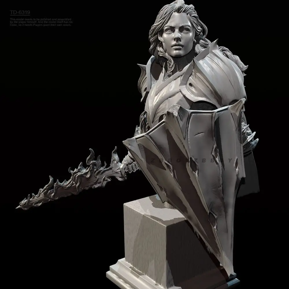 

55mm 70mm Bust of A Female Knight Resin Bust Model Kit Unpainted and Unassembled Resin Bust Model Parts