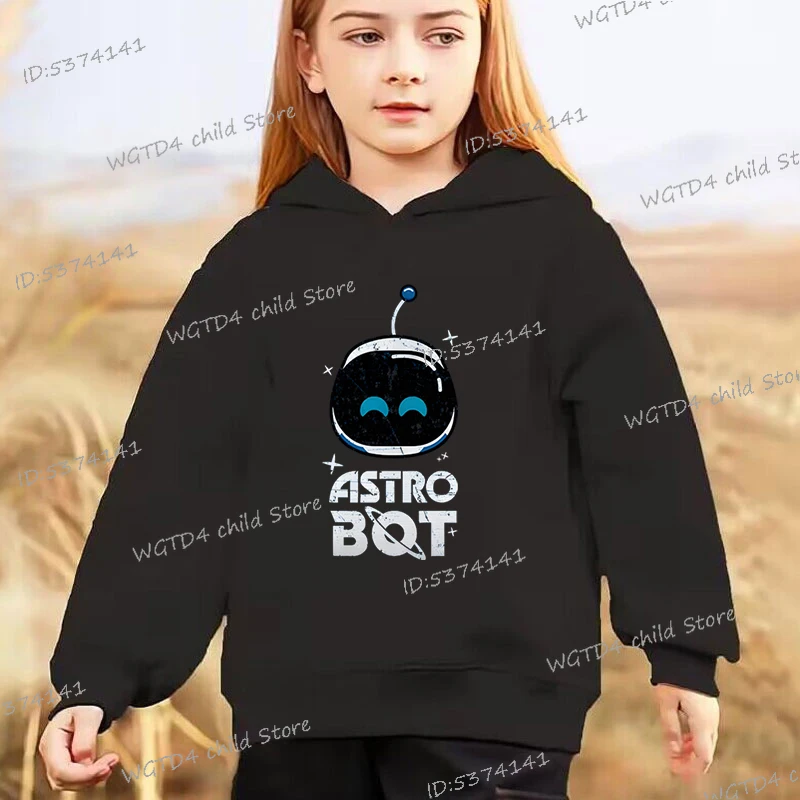 Playroom Game Astro Bot Print Kids Hoodie Hip Hop Pullover Cartoon Creative Astros Robot Graphic Boys Girls Streetwear Hooded