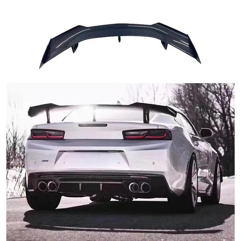 

2015-2022 для Camaro ZL1 стиль, задний спойлер из углеродного волокна, комплект кузова, спойлер багажника, направляющая для губ, крыло, внешняя часть