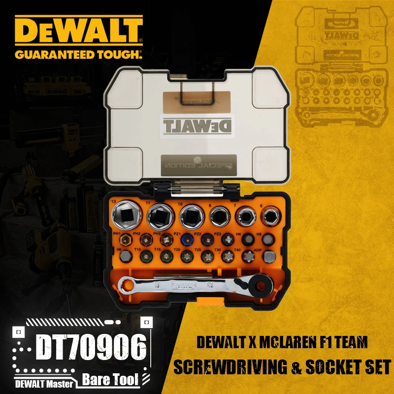 DEWALT DT70906 DEWALT X McLaren F1 Team Special Edition 24 PCS Screwdriving & Socket Set Power Tool Accessories