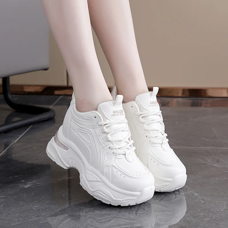 Women's New Inner Height-enhancing Casual Shoes Women Thick Sole Versatile Shoes Autumn New Outdoor Jogging Sports Comfort Shoes