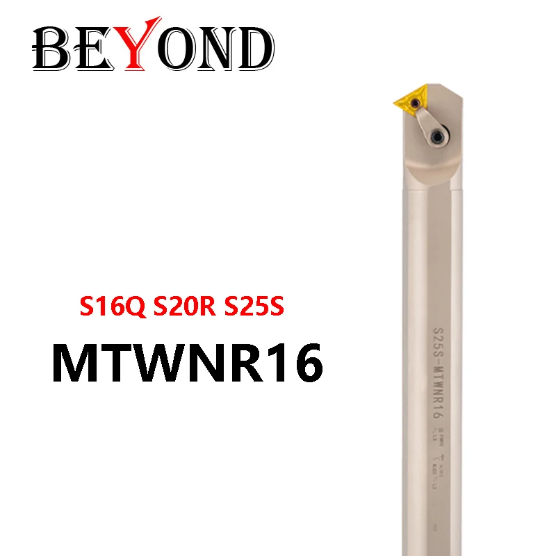 

BEYOND S16Q-MTWNR16 S20R-S25S MTWNR Внутренний токарный инструмент Держатель Токарная фреза Белое никелевое покрытие CNC Хвостовик TNMG Твердосплавная вставка