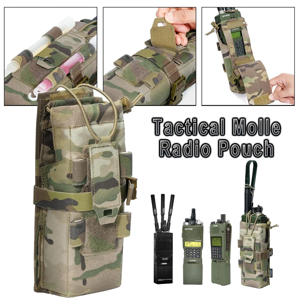 

Tactical Molle Radio Pouch hunting Airsoft Vest Side Storage Bag Holder Belt Adjustable Walkie Talkie Holster for PRC148 PRC152