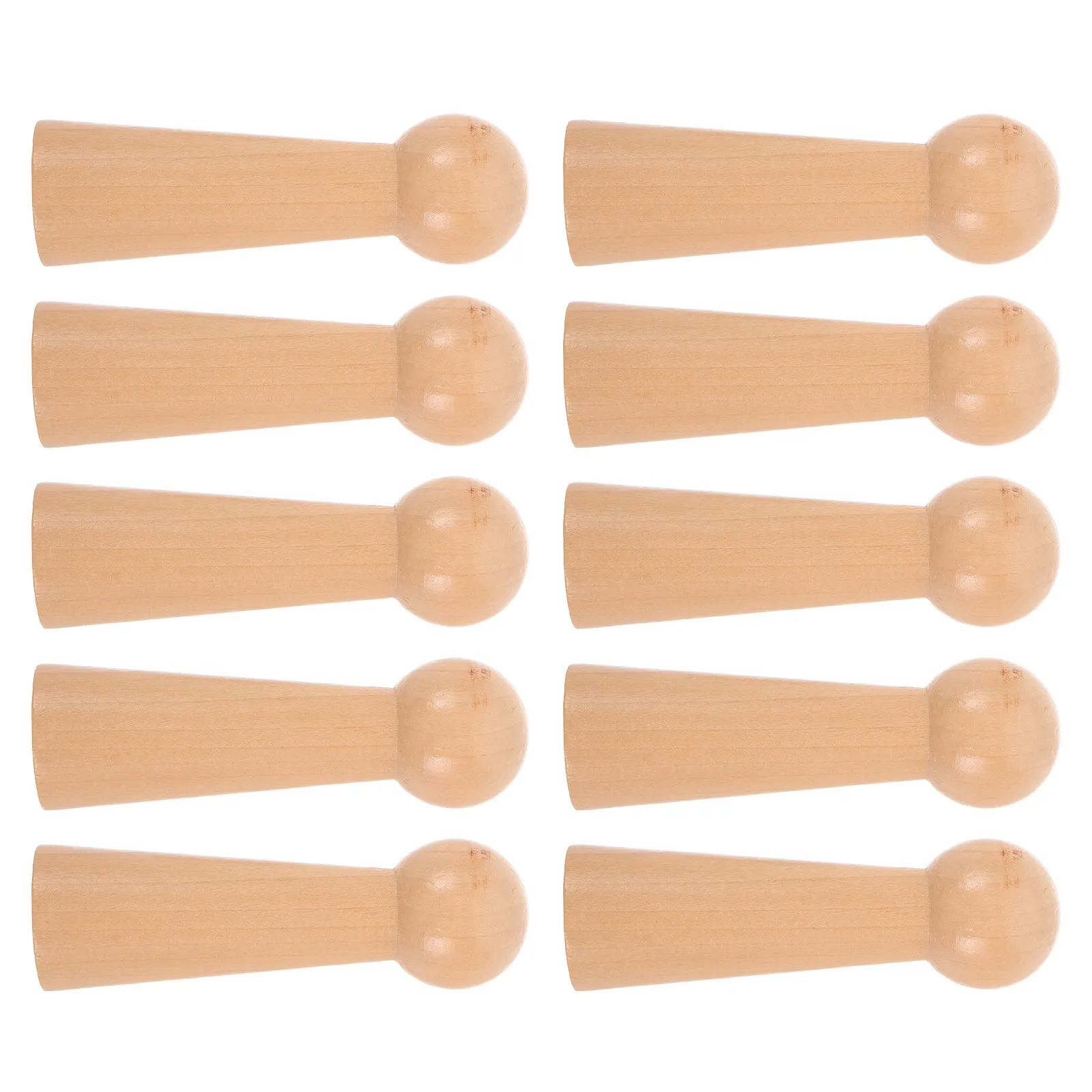 10Pcs Wooden Peg Hooks Unfinished Wall Mount Shaker Peg Rack Screw-in Clothes Hats Towels Bags Entryway Bedroom Organizer