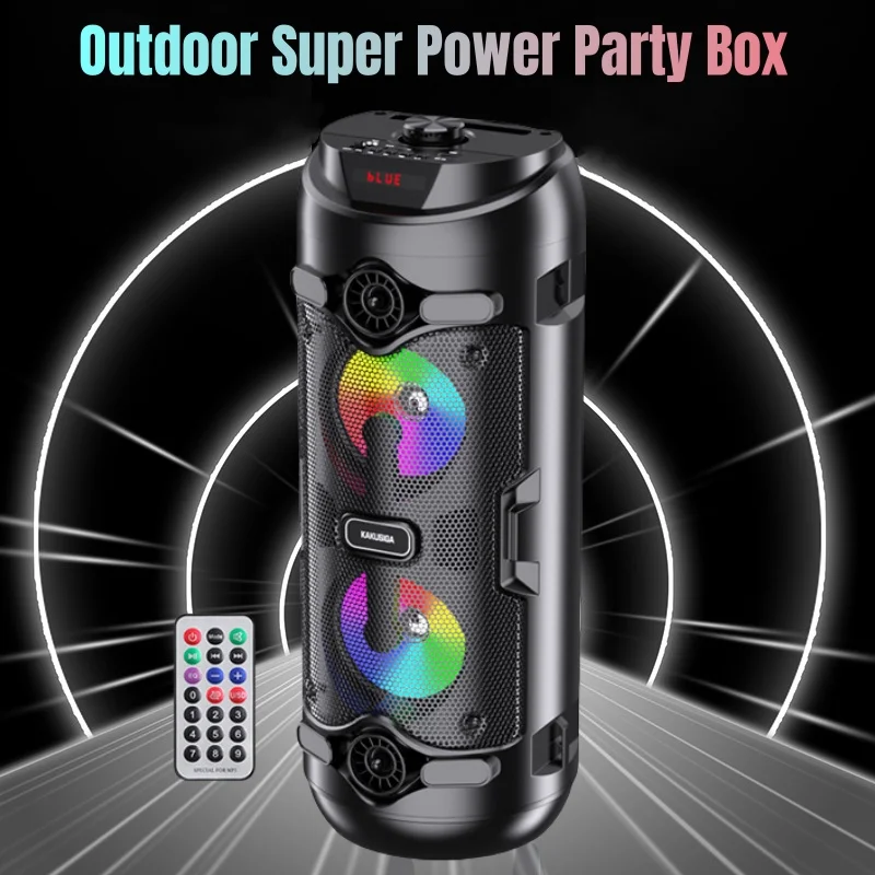 

High Power Party Box Caixa De Som Bluetooth Speakers Dual 4-inch Outdoor Subwoofer with Remote Control Portable Sound Column TWS