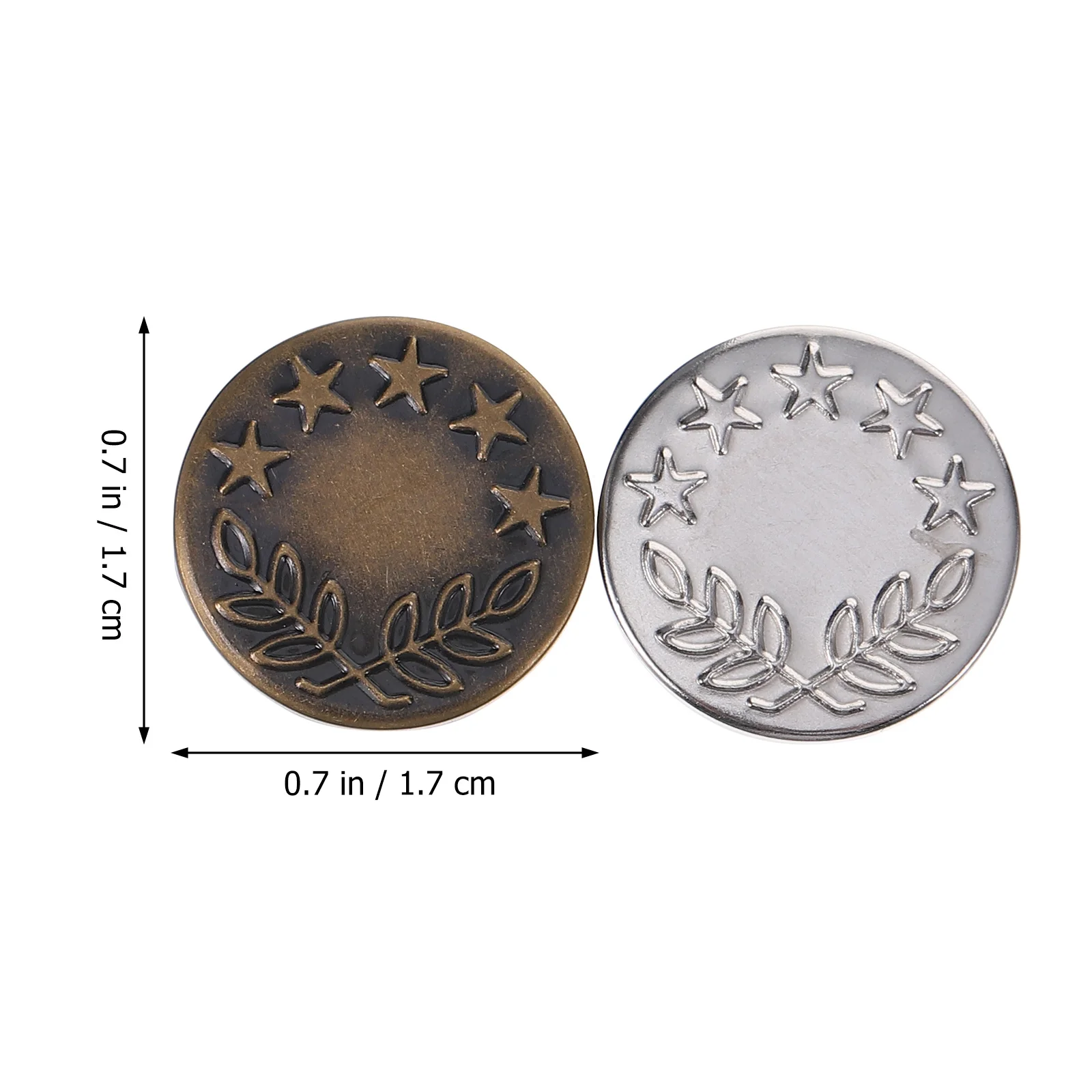 

20Pcs Metal Buttons Jeans Snap Fasteners Detachable No Sew Pants Waist Buckle Jeans Buttons Press Studs Snap Fasteners