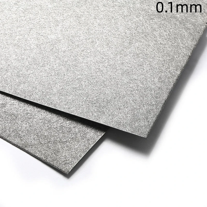 100x100mmx0.1mm Thick High Purity Titanium Fiber Paper Gas Diffusion Layer Fiber Sintered Ti Felt  for Fuel Cell Research