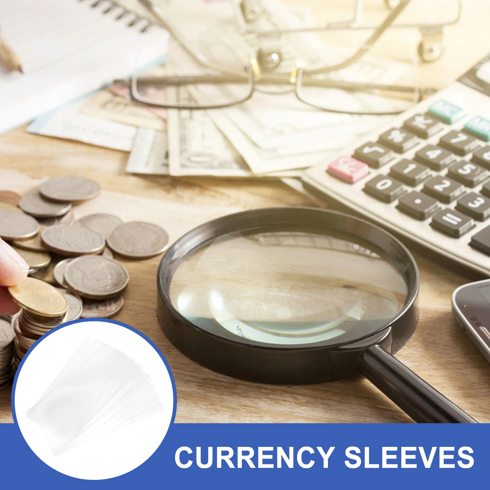 

100 прозрачных защитных чехлов для банкнот, прозрачные держатели для денег, конверты для хранения валюты для коллекционеров, органайзер для наличных