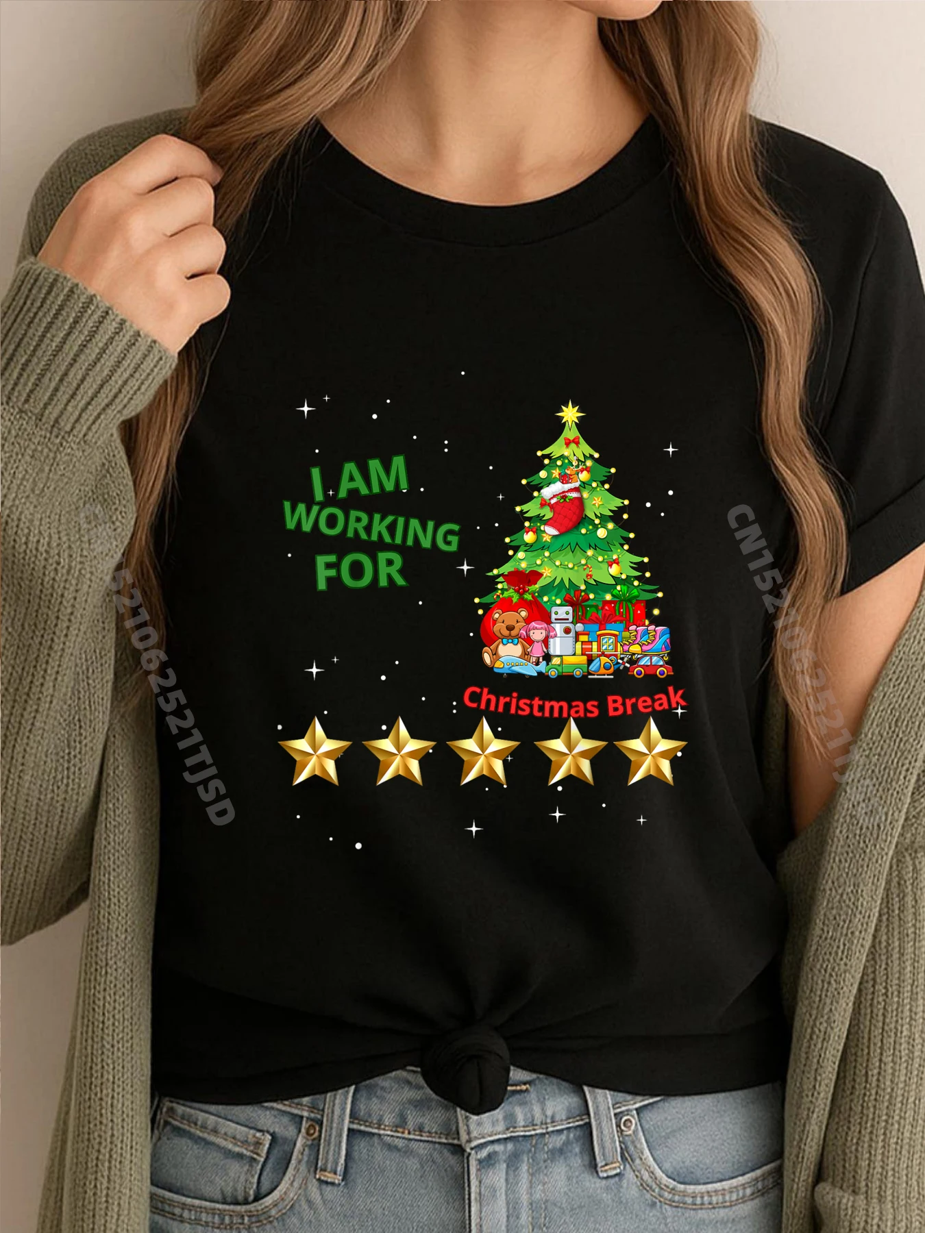 

I Am Working For Christmas Break Grahpic Tee Shirt Harajuku Mens Tshirts Cinco de Mayo