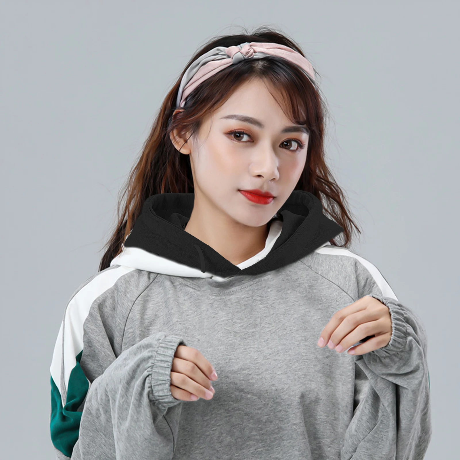 

1Pcs Fake Collar Hoodie Style Detachable Cotton Sweater Collar Women Men Autumn Winter Fashion False Blouse Lightweight