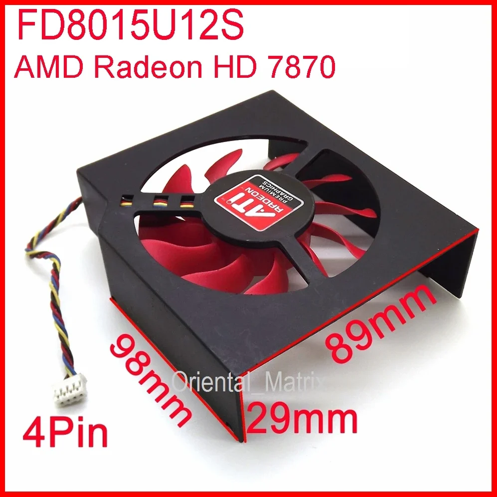 

FD8015U12S 75mm 12V 0.5A 4 Wire Video Card Cooler Fan For MSI R7950 AMD/ATI Radeon HD 7870 Cooling Fan