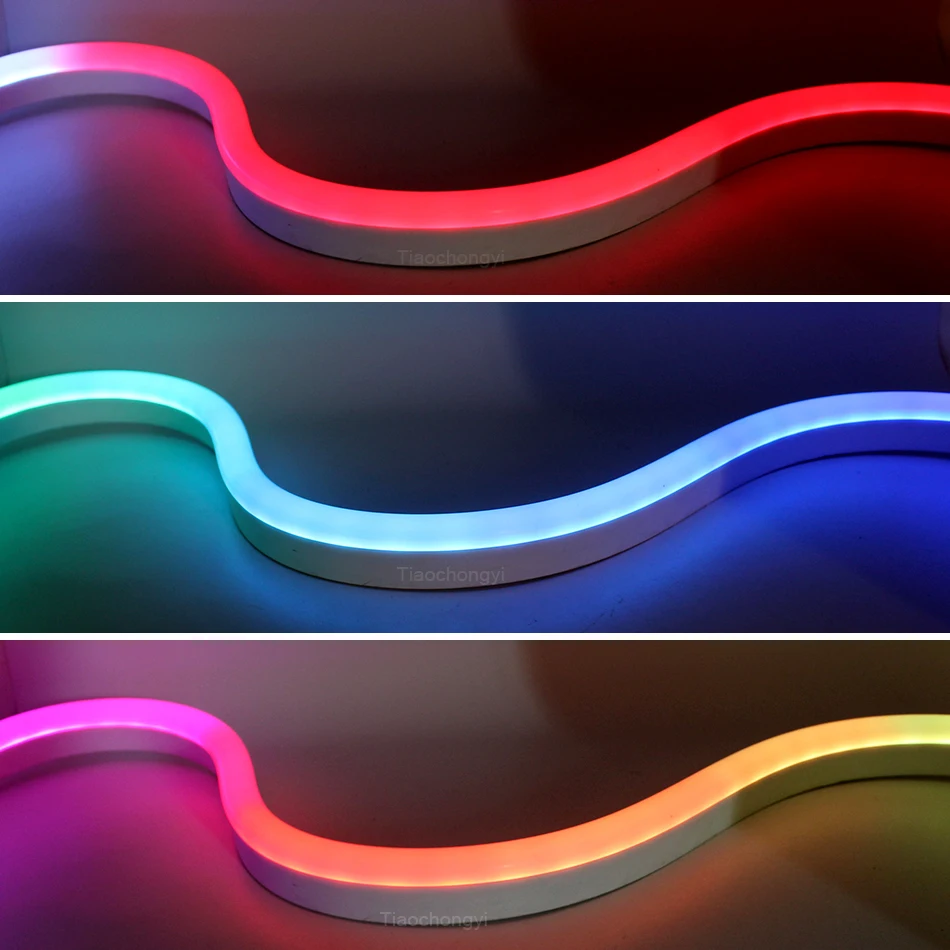 DC5V WS2812B 12V 24V WS28111 IC RGB Dream Color LED Strip Neon Light IP67 Waterproof 10 x 23mm  Flexible Strip Silicone Lights